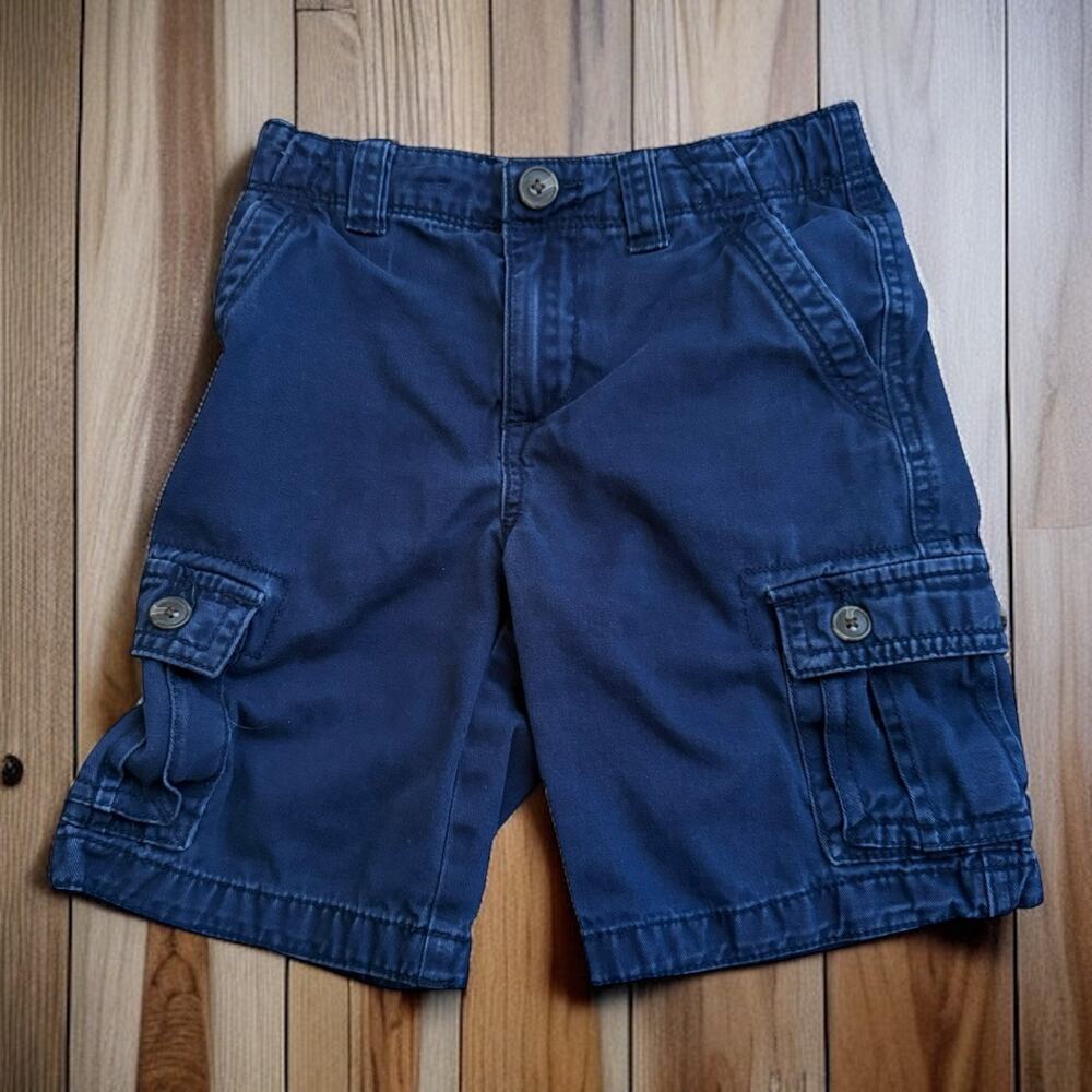 Arizona Boys Shorts Sz 6 Navy Blue Cargo Adjustable Waist‎ Cotton